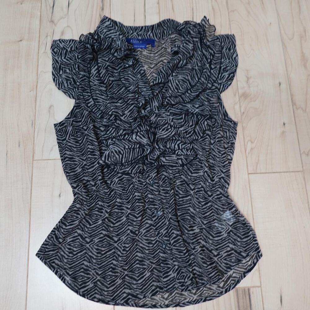 Miley Cyrus Max Azria Zebra Blouse Ruffle L